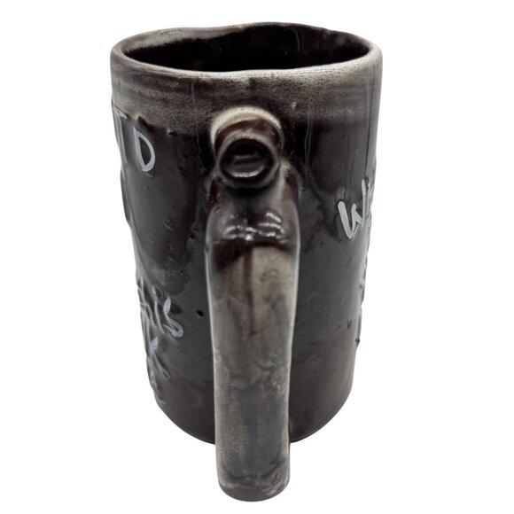 Vtg Ceramic Beer Mug "Whistle For Your Beer & Went To P Leave This Drink Alone" - Picture 4 of 6